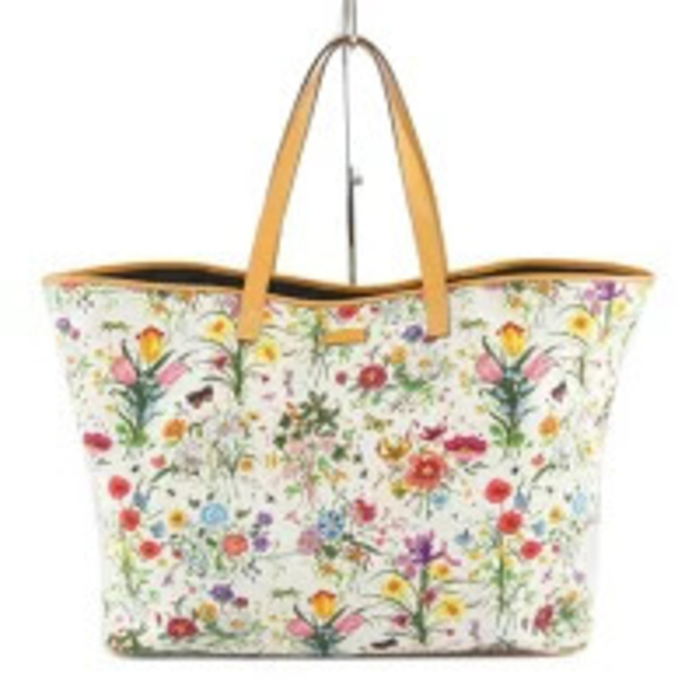 GUCCI Flora Flower Tote Bag Multicolor Canvas AB
